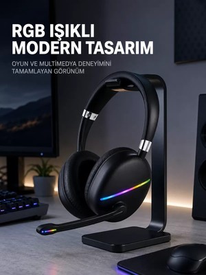 Kablosuz Bluetooth 5.0 Kulaklık Rgb Işıklı Tasarım