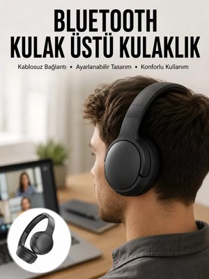 Kablosuz Bluetooth Kulaklık Kulak Üstü Ayarlanabilir Uzun Ömürlü Yeni Nesil