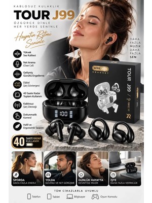 Küpe Tasarımını Sevenlere 4 Kulaklıklı Bluetooth Kulaklık Seti Kulağa Girmeyen Tasarım