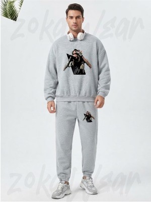 Zoka Wear Bad Omens Baskili Unisex S Baskılı Gri Eşofman Takımı
