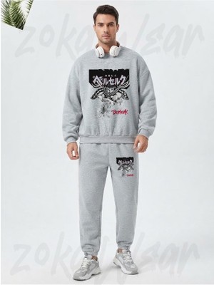 Zoka Wear Berserk Anime Guts Karakt6 Baskılı Gri Eşofman Takımı