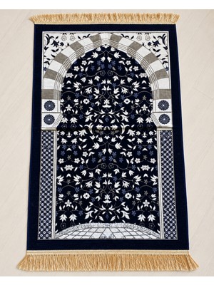 Bilenler Ravza Desenli Kadife Seccade 70X115 cm Çeyizlik Hediyelik Seccade