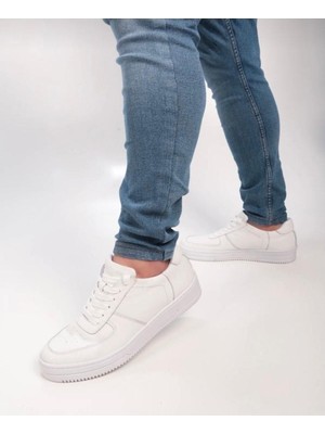 Vavis Beyaz Hakiki Deri Günlük Unisex Sneaker Spor Ayakkabı