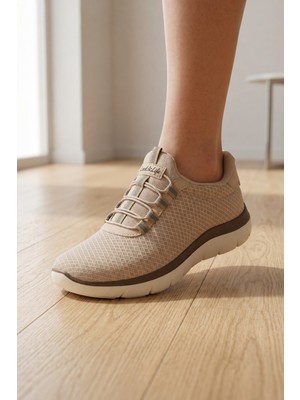 Vavis Bej Kadın Günlük Sneaker Yazlık Fileli Spor Ayakkabı