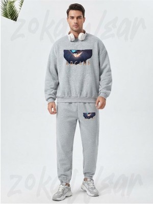 Zoka Wear Arcane Baskılı Gri Eşofman Takımı