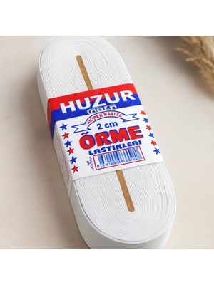 Yassı Geniş Paça Lastik 2 cm Beyaz - 10 M