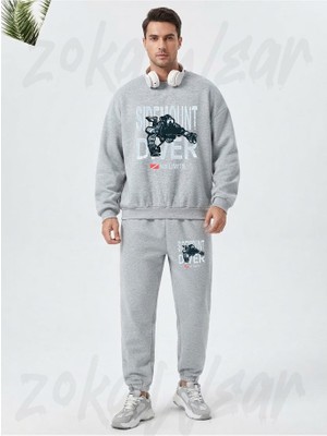 Zoka Wear Sidemount Diver Diving Gift Tec Diving Baskılı Gri Eşofman Takımı
