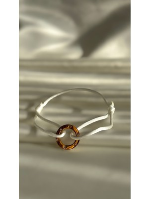 Dore Collection 14K Altın Kaplama Unisex Ipek Kordon Ayarlanabilir Lüks Bileklik