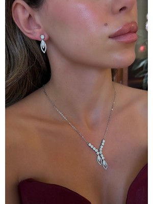 Dore Collection Pırlanta Görünümlü - Zirkon Taşlı Takı Seti