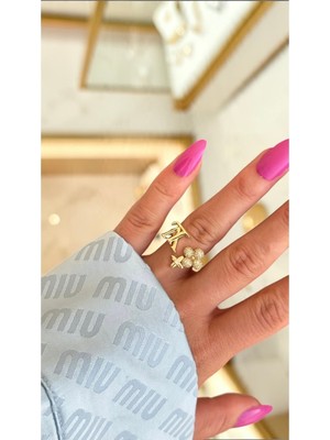 Dore Collection Marka Model Moissanite Taşlı Ayarlanabilir Premium Işıltılı Yüzük