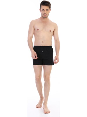 Çift Kaplan Erkek Penye Siyah Boxer 805