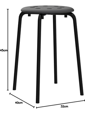 Odea Tr Marius Home, Çalışma Odası ve Ofis Taburesi (45 Cm, Siyah)