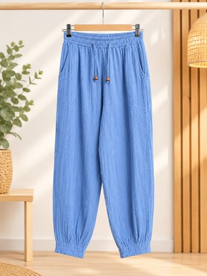 Aksoy Authentic Müslin Pileli Pantolon
