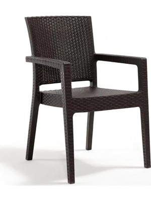 Odea Tr Markiz Rattan Koltuk Sandalye, 4 Adet, Kahverengi, 58X62X88 Cm, HK-700
