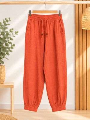 Aksoy Authentic Müslin Pileli Pantolon