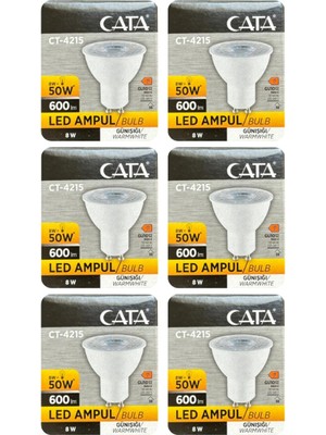 Odea Tr 8W (50W) 3000K Sarı Işık GU10 Duylu LED Spot Ampul, 6 Adet