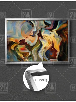 SML Tablo Doğanın Güçleri Saklanmış Gizli Yüzler Sürreal Modern  Çerçeveli Yatay Kanvas Tablo