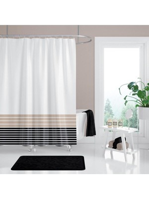 Odea Tr Banyo Perdesi 2X120X200 Çift Kanat Duş Perdesi Halka Hediyeli Duşakabin Perdesi 2108