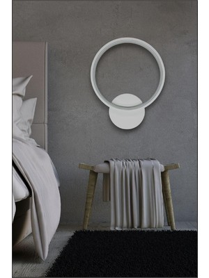 Odea Tr Legacy Aura Modern Tasarım Beyaz Renk Gün Işığı Ledli Hol - Banyo - Mutfak - Salon LED Duvar Aplik Beyaz