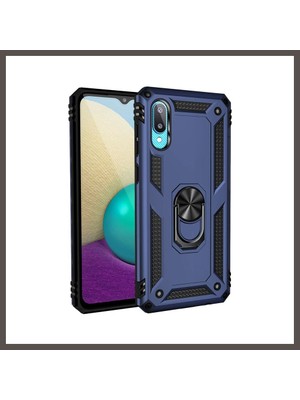 Nexora Living Samsung Galaxy A02 Kılıf Sofya Yüzüklü Silikon Kapak - Lacivert Nxrlvng