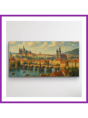 Salmore Prag Şehir Manzarası Kanvas Tablo 60X120CM Bty