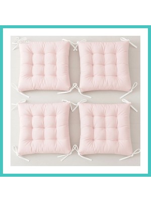 Ny Joy 4’lü Kapitone Bağcıklı Sandalye Minderi · 40 × 40 × 3 cm | Pembe | 40 × 40 × 3 cm · 4 Adet Nyjoybz