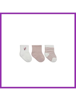 Salmore Flamingo Girl 3'lü Penye Soket Çorap 10136 Gül Kurusu · Beden: 0-3 Ay · Renk: Gül Kurusu Bty
