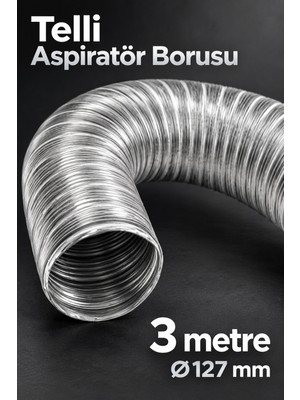 Akıllı Bayi Aspiratör Için 3 Metre Telli Boru 127 mm