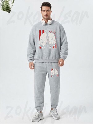 Zoka Wear Bad Religion Baski Baskılı Gri Eşofman Takımı