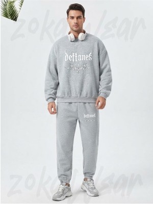 Zoka Wear Deftones V12 Baskılı Gri Eşofman Takımı