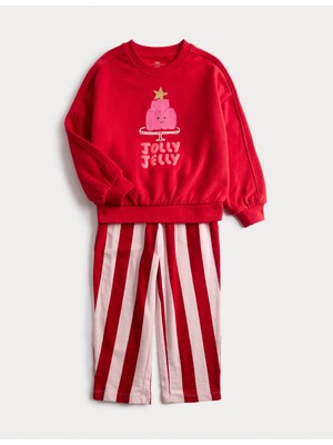 Marks & Spencer Jöle Baskılı Sweatshirt ve Pantolon Takımı