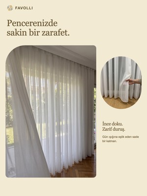 Favolli Yaşam Alanları Için Vual Tül Perde, Zarif Katlar, Ütülü Teslim