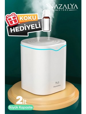 Nazalya 2 Litre Typ-C Girişli Çift Püskürtmeli Ultrasonik Hava Nemlendirici Buhar Makinesi