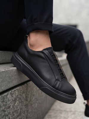 11boa BA0581 Erkek Sneaker Günlük Casual Spor Ayakkabı Siyah Siyah Taban