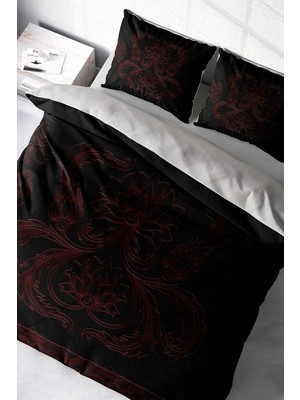 Zemira Monohome Black Baroque 3D Çift Kişilik Nevresim Takımı, MONOHOME7358