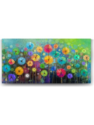 Zemira Renkli Çiçekler Tablosu - 160X80CM