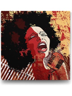 Zemira Jazz Singer Tablosu - 80X80CM