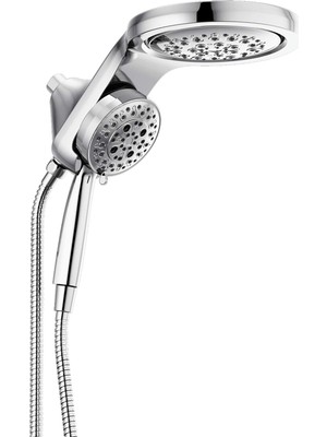 Zemira Delta Faucet Hydrorain 5-Spray H2OKINETIC Çift Duş Başlığı, El Spreyi, Hortumlu Krom Duş Başlığı, E