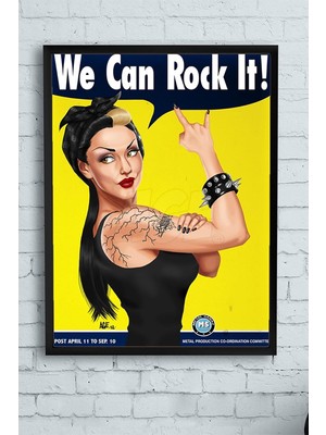 Zemira Postermanya (PSTER13114) We Can Rock It Eğlenceli Mizahi Çerçeveli Tablo (21X30CM)