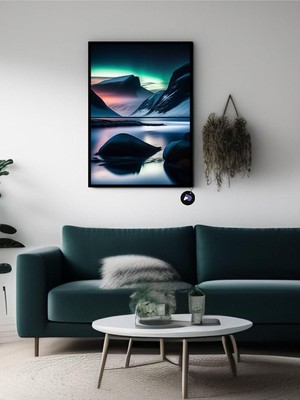 Zemira Postermanya (PSTER20878) Nordik Kış Huzuru Iskandinav Tarzı Çerçeveli Tablo 30 x 40