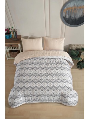Zemira Formeya Tek Kişilik Desenli Kapitone Çift Taraflı Renkli Pike Yatak Takımı 160X230 cm (Çarşa