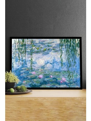 Zemira Postermanya (PSTER14837) Water Lilies - Nilüfer Claude Monet Sanatsal Çerçeveli Tablo 21 x 30
