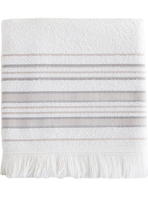 Zemira Chakra Derin Yüz Havlusu 50X90 Cm, Ekru/bej/kahve