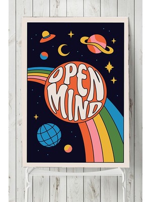 Zemira Postermanya (PSTER20555) Open Mind, Zihin Psychedelic Indie Tarzı Poster 50 x 70