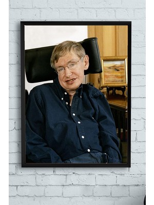 Zemira Postermanya (PSTER13387) Stephen Hawking Bilimsel Çerçeveli Tablo 2 (30 x 40CM)