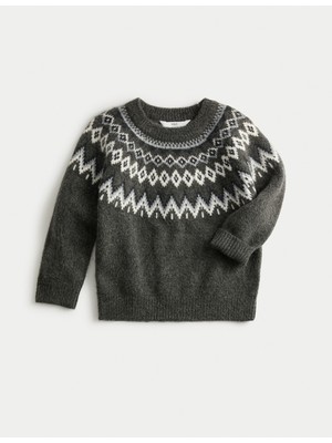 Marks & Spencer Desenli Bisiklet Yaka Kazak