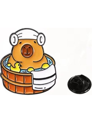 Ozn Aksesuar Capybara Kadın Broş, Çocuk Broş, Iğneli Broş, Klipsli Broş Yaka Broşu, Çeket Yaka Iğnesi, Mineli B77