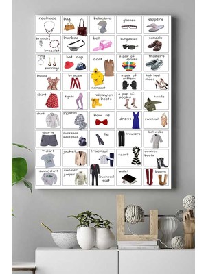 Zemira Postermanya (PSTER16291) Ingilizce Kıyafetler Eğitim Kanvas Tablo 21 x 30