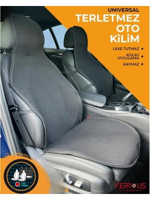 Zemira Oto Koltuk Koruyucu Kılıf Terletmez Kilim Seti 2 Ön+1 Arka 3lü Set Universal Siyah