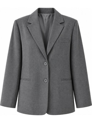 Laluvia Gri Regular Blazer Ceket - 241002